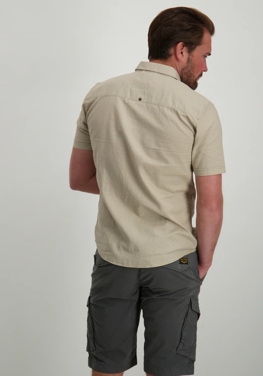 No Excess Shirt Short Sleeve Solid With Linen 27480321SN