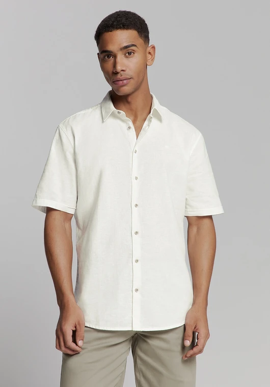 No Excess Shirt Short Sleeve Solid With Linen 27480321SN