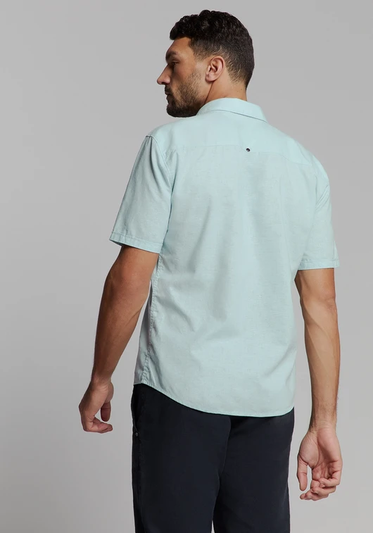 No Excess Shirt Short Sleeve Solid With Linen 27480321SN