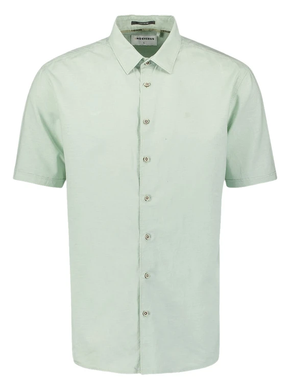 No Excess Shirt Short Sleeve Solid With Linen 27480321SN