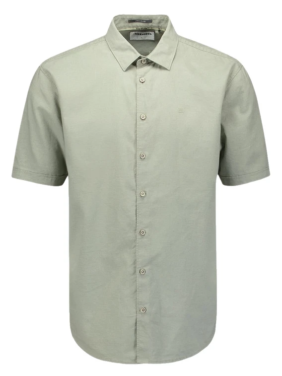 No Excess Shirt Short Sleeve Solid With Linen 27480321SN