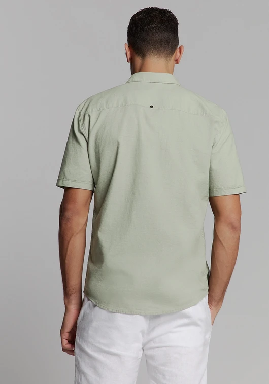No Excess Shirt Short Sleeve Solid With Linen 27480321SN