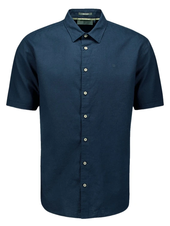 No Excess Shirt Short Sleeve Solid With Linen 27480321SN