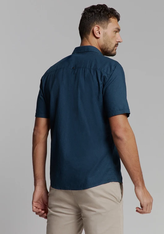 No Excess Shirt Short Sleeve Solid With Linen 27480321SN