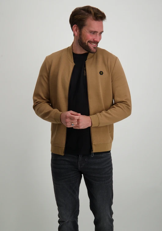 No Excess Sweater Full Zipper Pique Bomber 25100806SN