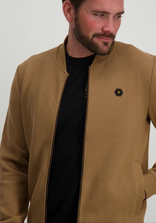 No Excess Sweater Full Zipper Pique Bomber 25100806SN
