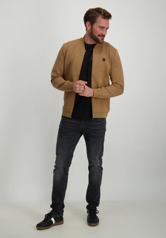 No Excess Sweater Full Zipper Pique Bomber 25100806SN