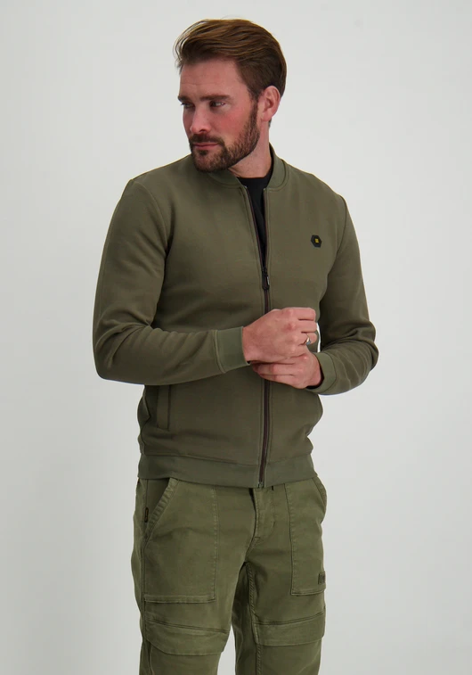 No Excess Sweater Full Zipper Pique Bomber N1006
