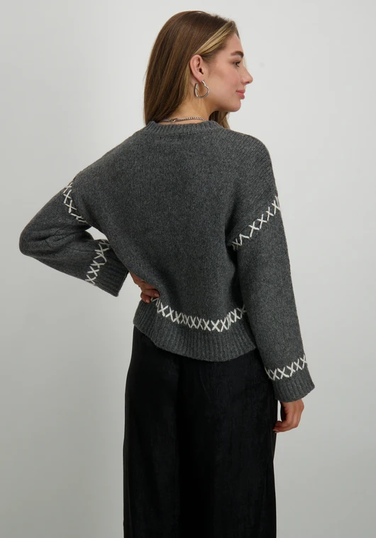 Only ONLAMANDA LIFE LS O-NECK DETAIL CC 15330089