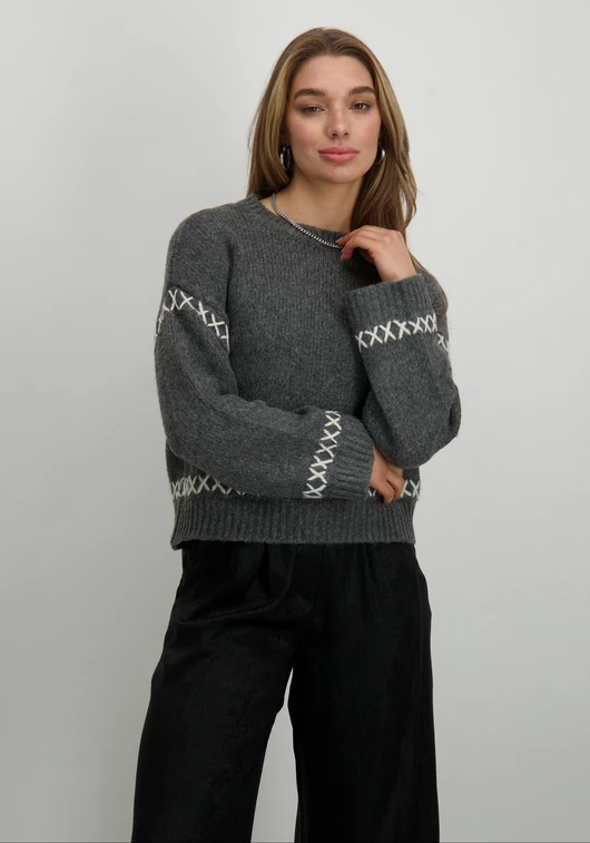 Only ONLAMANDA LIFE LS O-NECK DETAIL CC 15330089