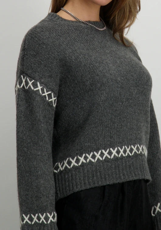 Only ONLAMANDA LIFE LS O-NECK DETAIL CC 15330089