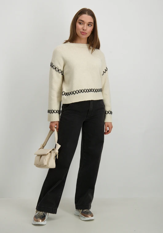 Only ONLAMANDA LIFE LS O-NECK DETAIL CC 15330089