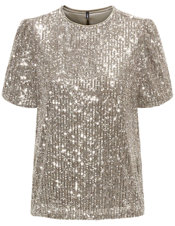Only ONLANA S/S LOOSE SEQUINS TOP JRS 15333850