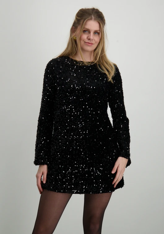 Only ONLANIKA SEQUINS LS BOW DRESS WVN 15339408
