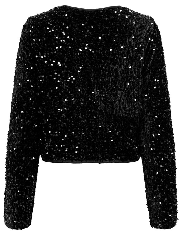 Only ONLANIKA SEQUINS LS BOW TOP WVN 15339412