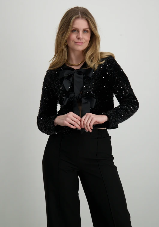 Only ONLANIKA SEQUINS LS BOW TOP WVN 15339412