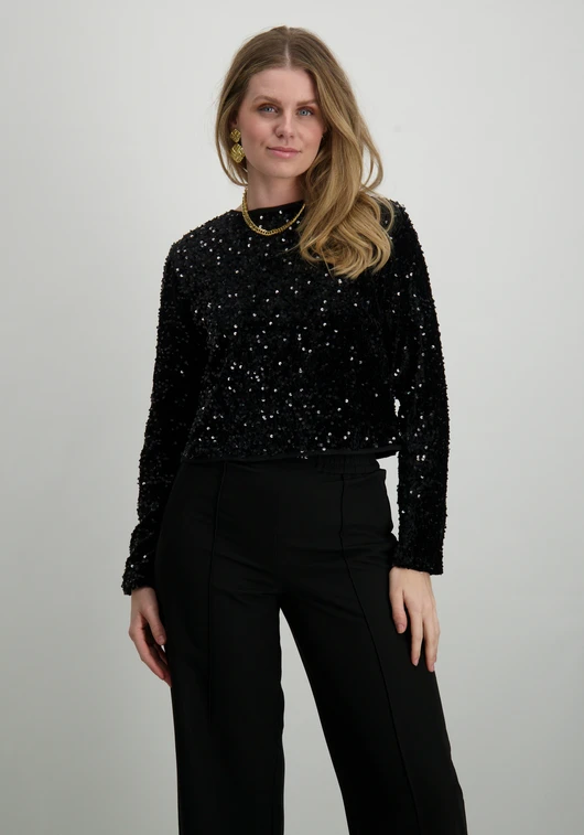 Only ONLANIKA SEQUINS LS BOW TOP WVN 15339412