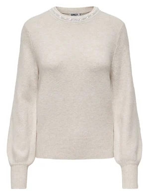 Only ONLAVI LS EMBELLISH O-NECK EX KNT 15323962