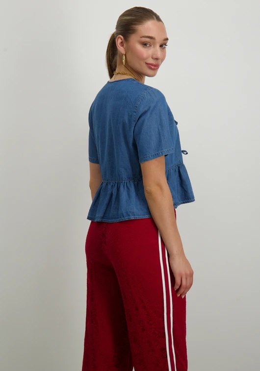 Only ONLBEA SS BOW DNM SHIRT BJ 15344257