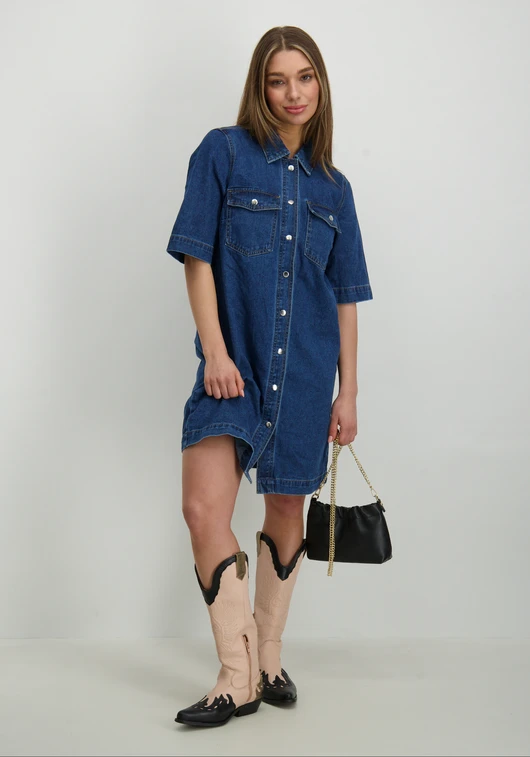 Only ONLBELLE S/S BUTTON DRESS DNM GUA N 15324384