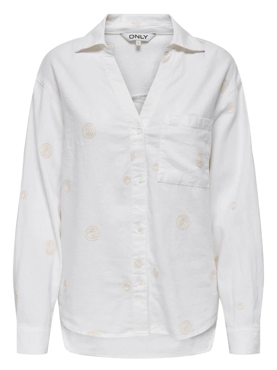 Only ONLCARO L/S LINEN BL EMB SHIRT CC P 15338802