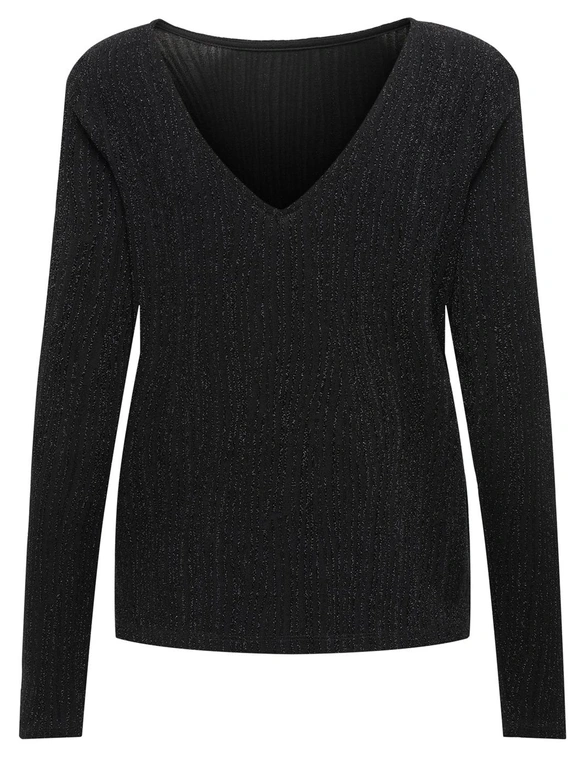 Only ONLCAROL L/S 2-WAY GLITTER MIX TOP 15335984