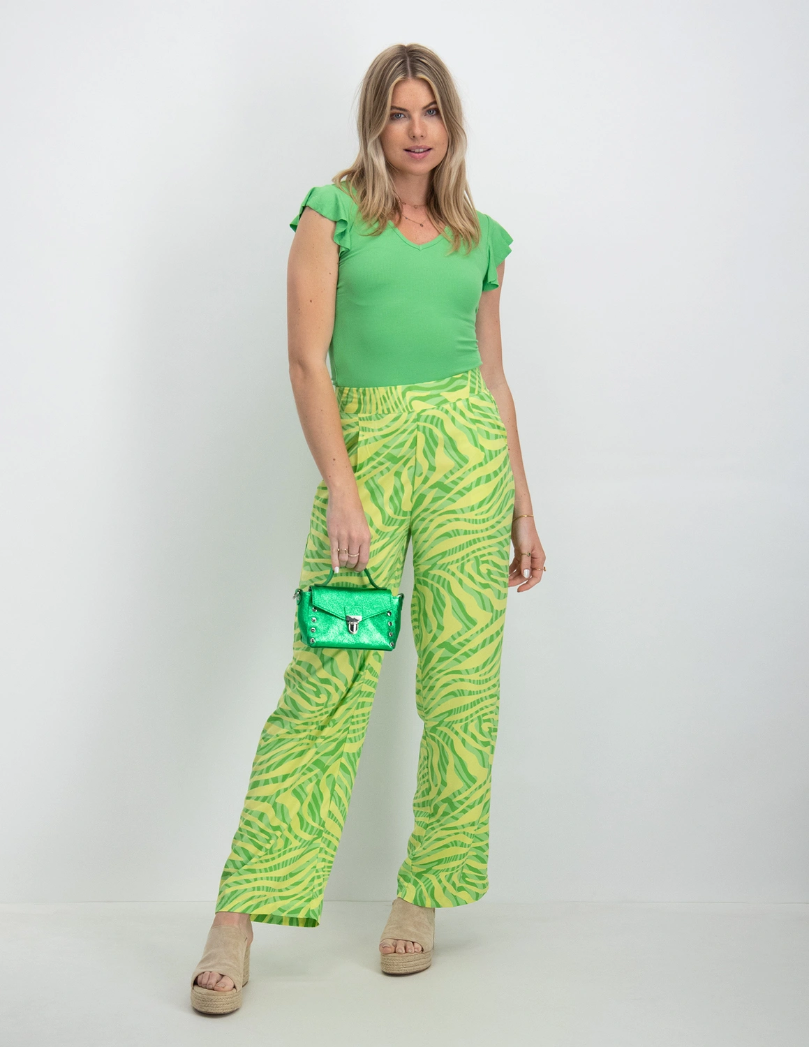 Only ONLCHICAGO LIFE PALAZZO PANT PTM 15296308 groen kopen bij The Stone