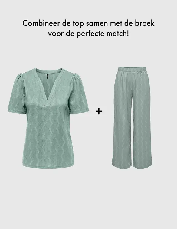 Only ONLDIA S/S V-NECK PLEAT TOP CS JRS 15333479