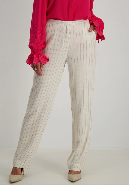 Only ONLDOLA HW PINSTR LINEN BL STR PANT 15318497
