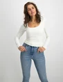 Only ONLEA L/S 2-WAY DEEP NECK TOP JRS N 15302647