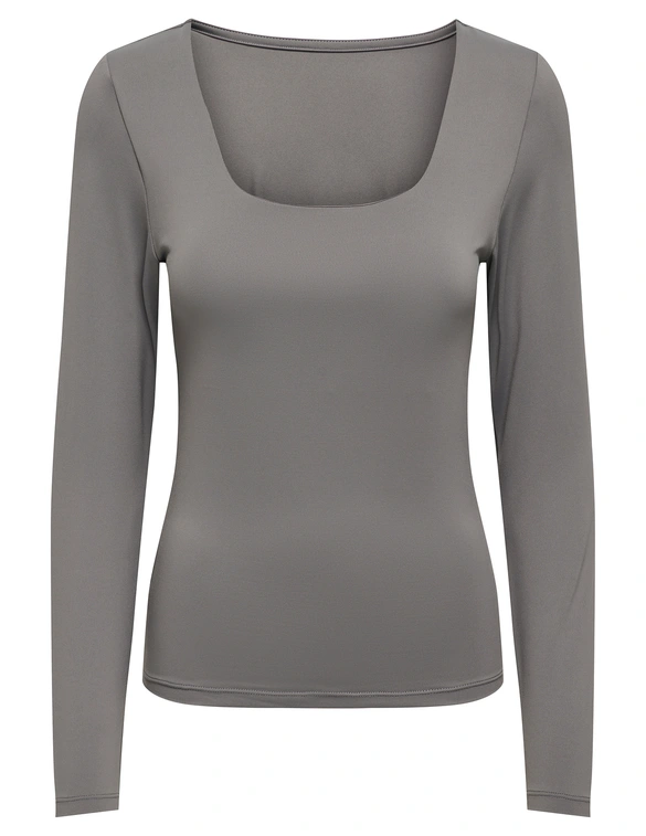 Only ONLEA L/S 2-WAY DEEP NECK TOP JRS N 15302647