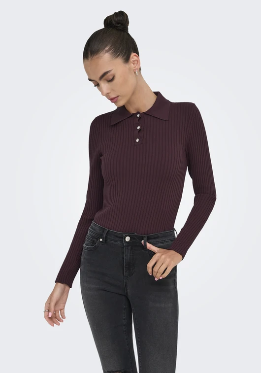 Only ONLELISA L/S RIB POLO RP KNT 15355354