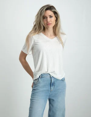 Only ONLELISE S/S V-NECK TOP JRS 15257390