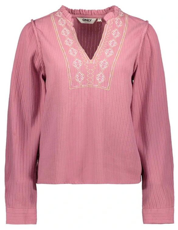 Only ONLEMMA LS DETAIL V-NECK TOP WVN CS 15334116
