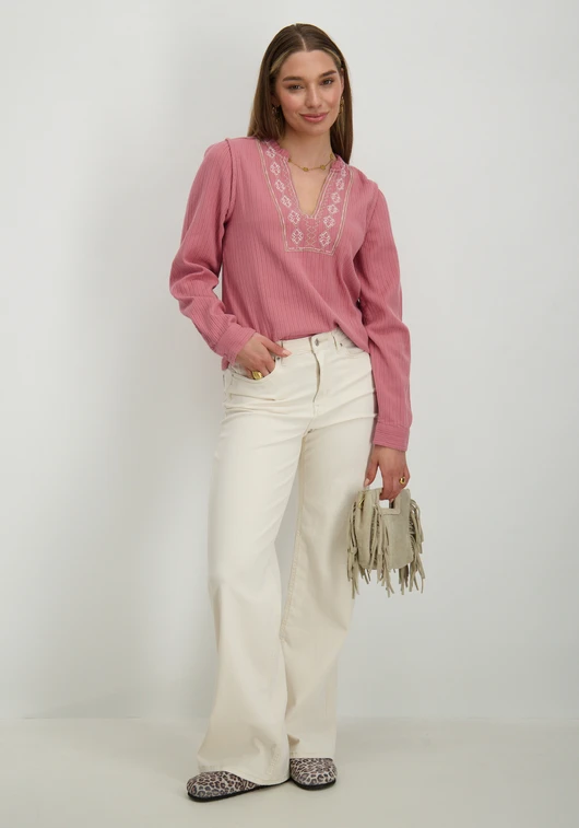 Only ONLEMMA LS DETAIL V-NECK TOP WVN CS 15334116