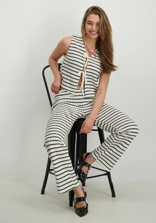 Only ONLEVA STRIPE WIDE LEG PANT CS JRS 15348629