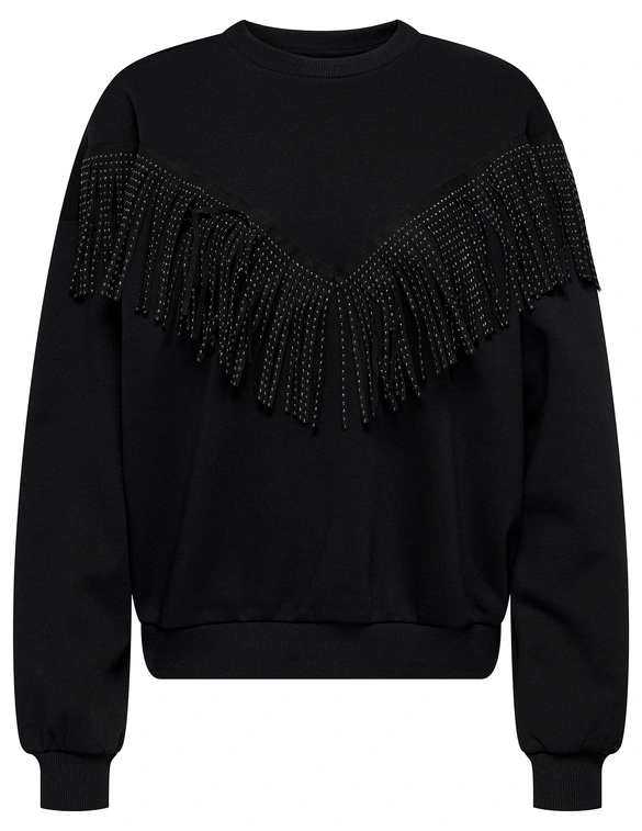 Only ONLFREY L/S O-NECK FRINGE SWT 15334016