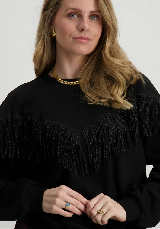 Only ONLFREY L/S O-NECK FRINGE SWT 15334016
