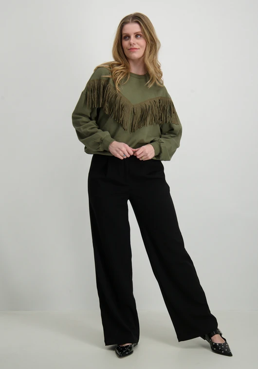Only ONLFREY L/S O-NECK FRINGE SWT 15334016