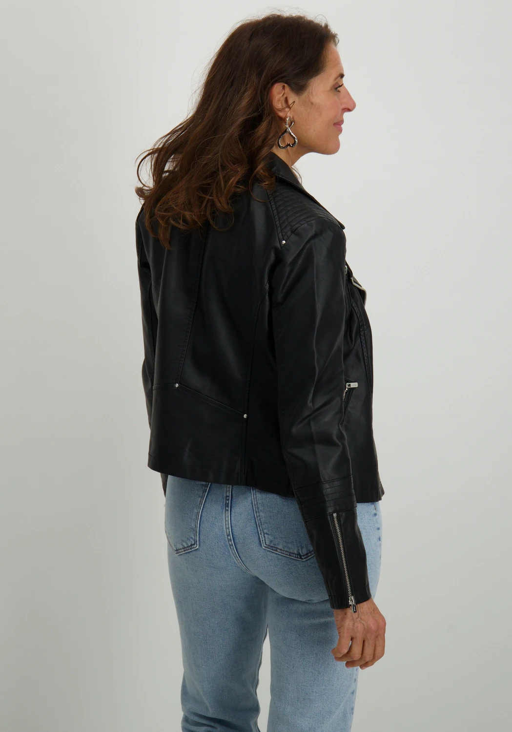 Only onlGEMMA FAUX LEATHER BIKER OTW NOO 15153079 zwart-antraciet 1 kopen  bij The Stone