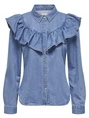 Only ONLINDIGO LS FRILL DNM SHIRT QYT NO 15297988