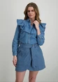 Only ONLINDIGO LS FRILL DNM SHIRT QYT NO 15297988