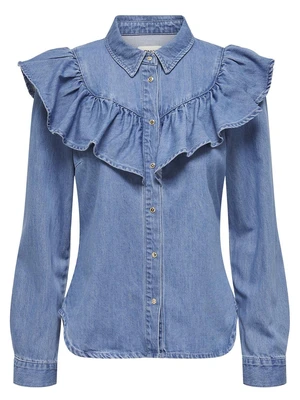 Only ONLINDIGO LS FRILL DNM SHIRT QYT NO 15297988