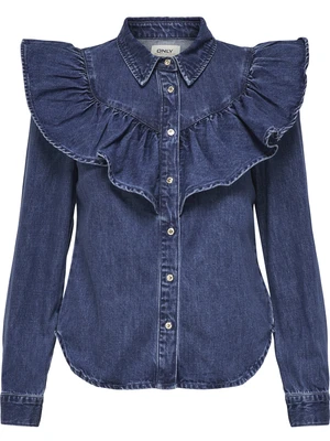 Only ONLINDIGO LS FRILL DNM SHIRT QYT NO 15297988