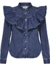 Only ONLINDIGO LS FRILL DNM SHIRT QYT NO 15297988