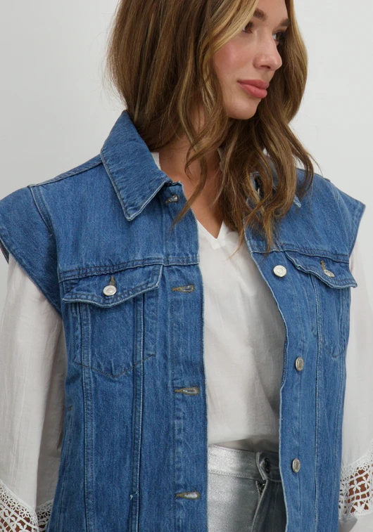 Only ONLIRENE S/L DNM WAISTCOAT CRO 15327047