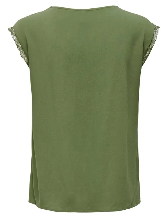 Only ONLJASMINA S/S V-NECK LACE TOP NOOS 15252241