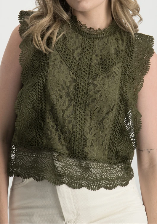 Only ONLKARO S/L LACE TOP WVN 15204604