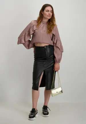 Only ONLKIRI HW LO SLIT FAUX LEA SKIRT C 15324778