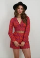 Only ONLLOU EMB L/S V-NECK SHORT TOP PTM 15313170